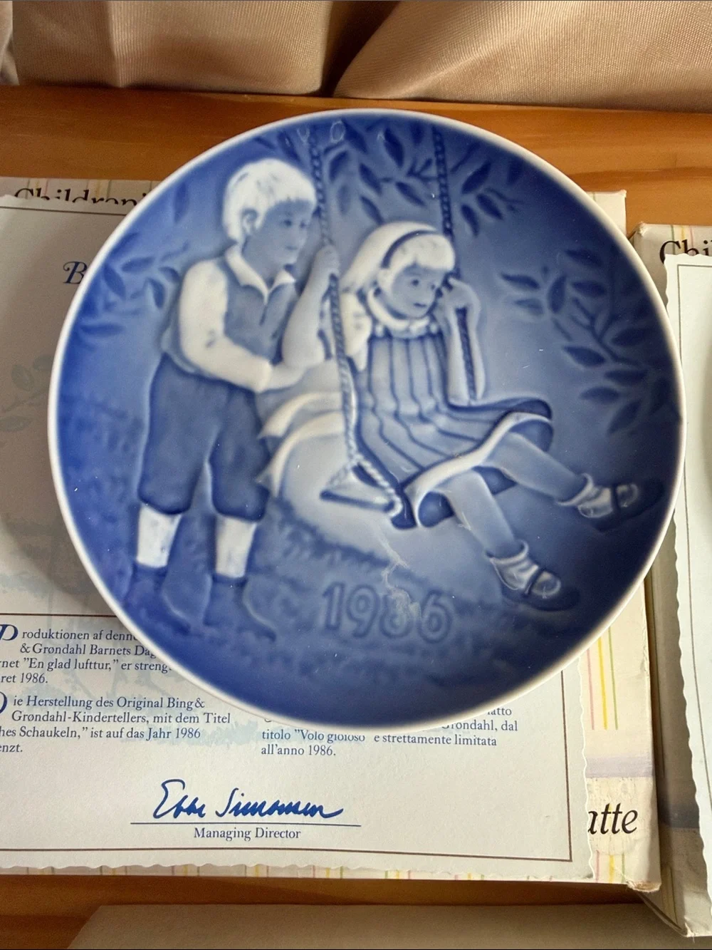 Lot of 7 Vintage Bing & Grondahl Children’s Day Plates 1985-1993 W/ Boxes